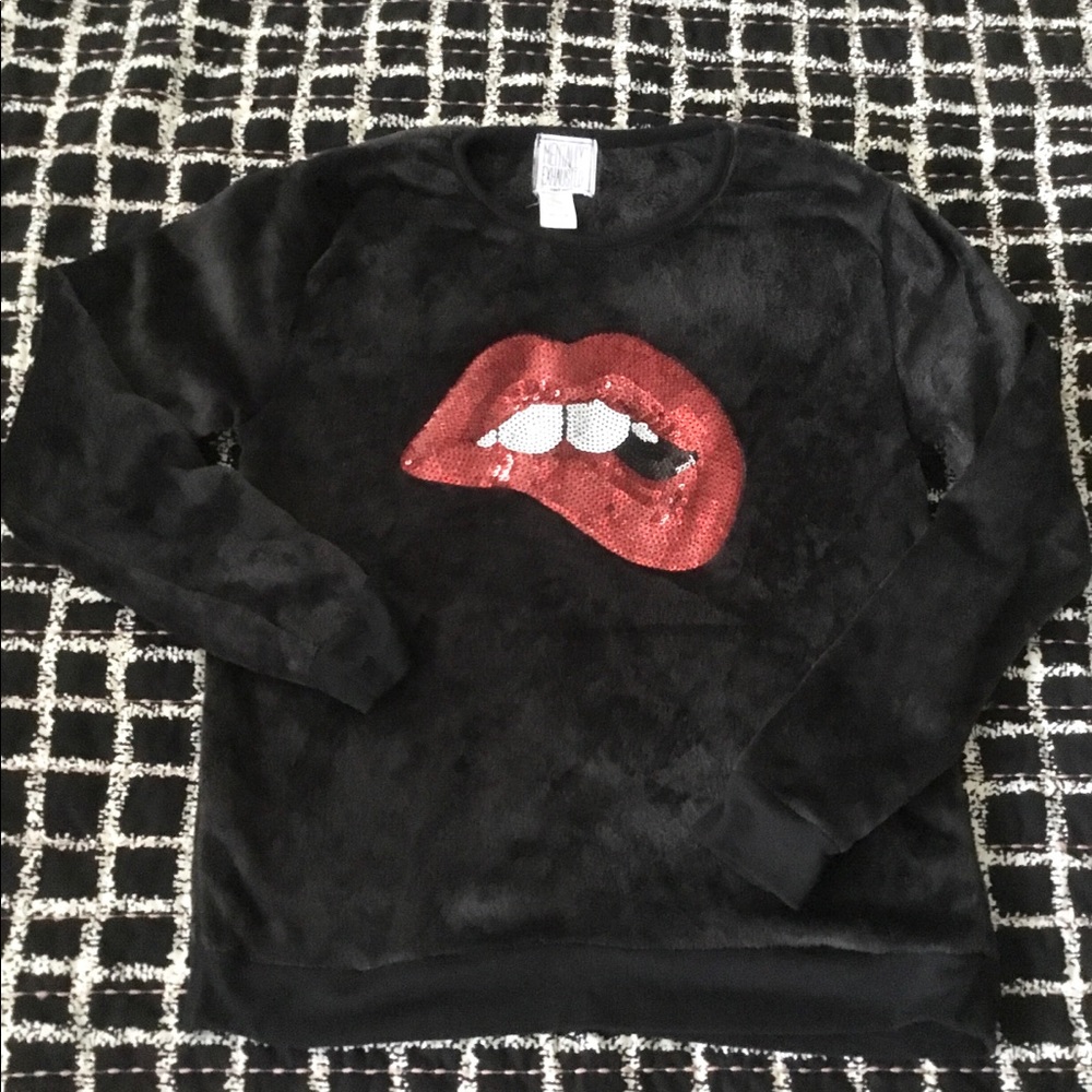 MENTALLY EXHAUSTED (can’t even) Velour Sweater with sequins